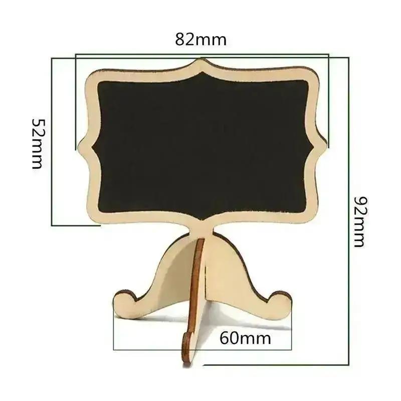 10PCS Mini Card Wooden Small Blackboard Desktop Message Decoration Single-sided Crafts School Presentation Label Table Decor