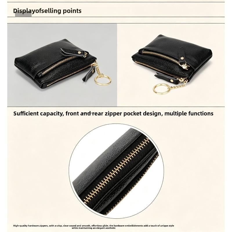 Short Small Wallet Women's Simple Double Zipper Change Bag Small Fresh Coin Bag