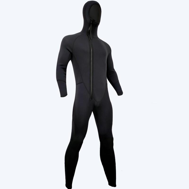 Mens 3mm Full-Body Hooded Wetsuit Scuba Diving Snorkeling Water Sports Thermal Protection Chloroprene Neoprene