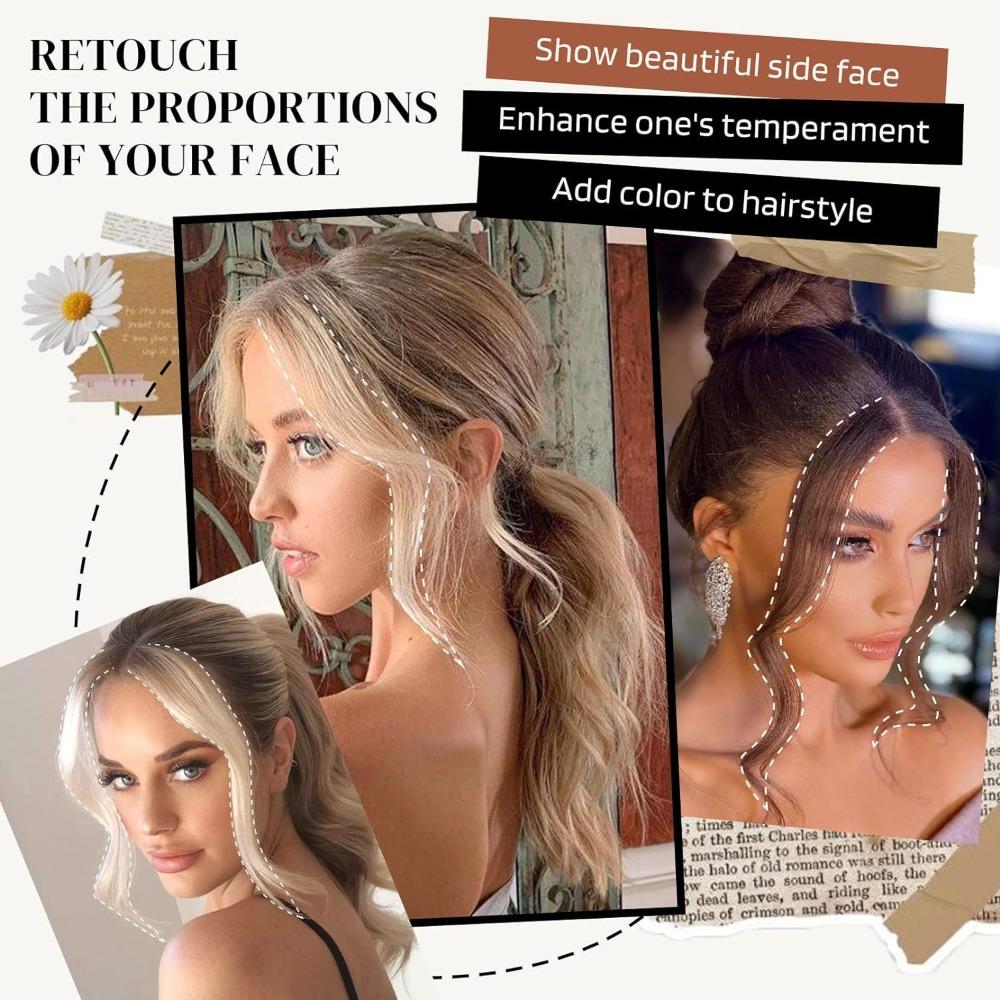 Heat Resistant Side Parting Curved Bangs - Dragon Beard Bangs Pair for Women