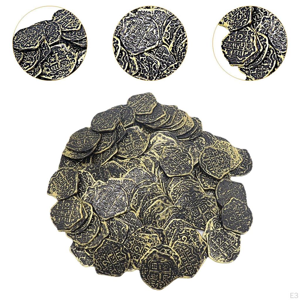 100x Pirate Coin Novelty for Boys and Girls Game Accessories Gold Doubloons