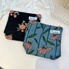 Women's Cosmetic Bag Small Vintage Purple Flowers Cosmetics Lipstick Storage Bag Coin Purse Card Sanitary Napkin  Holder Case