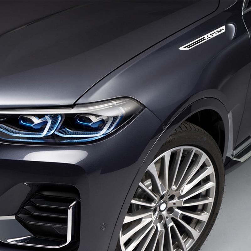 Auto Styling 2 Stück Seitenflügel Abzeichen Emblem Kotflügel Sportwagen Aufkleber für Mitsubishi ASX LANCER Ralliart PAJERO Autozubehör