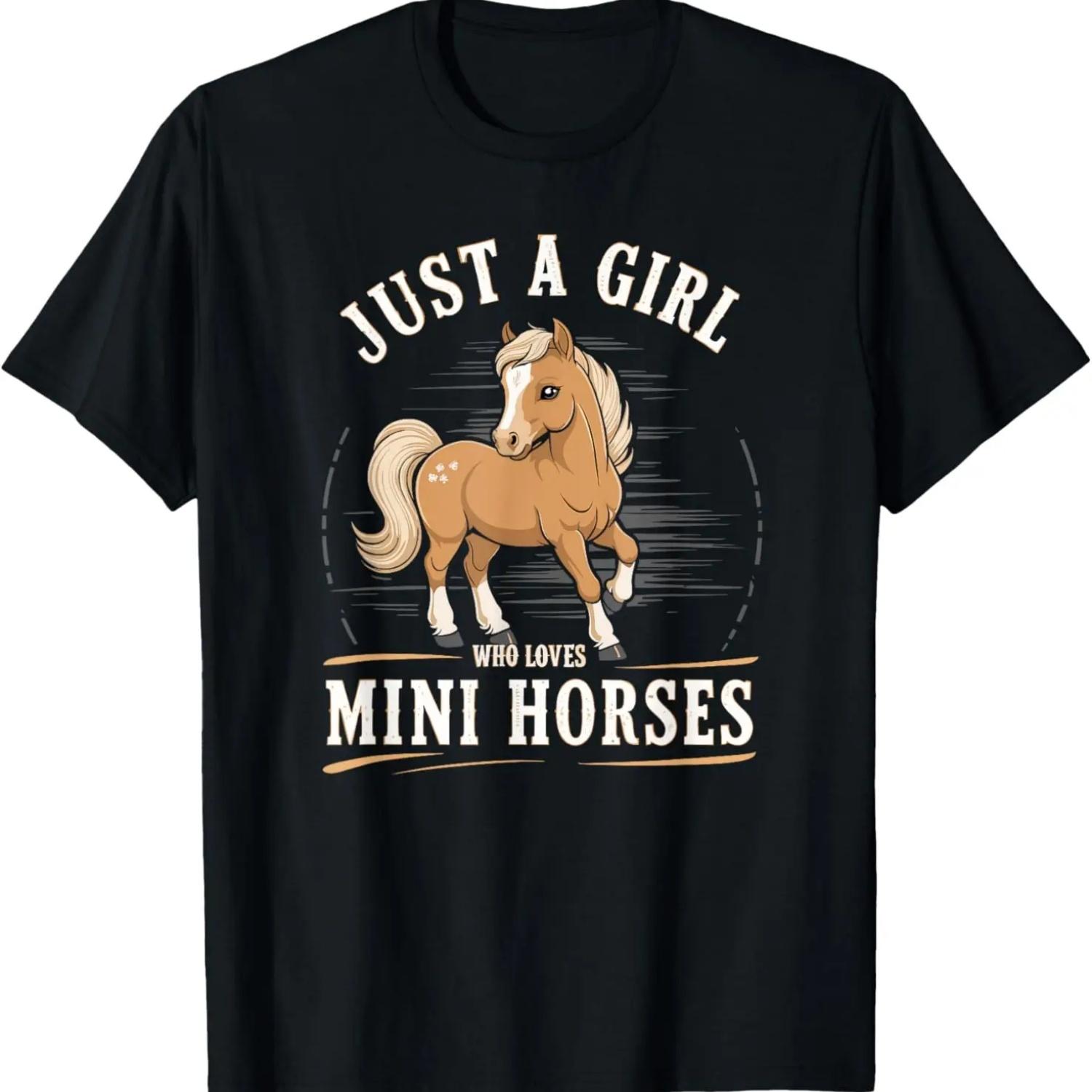 Just a Girl Who Loves Mini Horses, Cute Miniature Horse T-Shirt XXXXXL чёрный