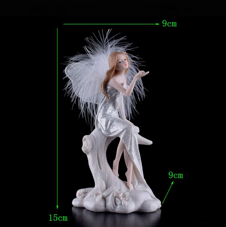 Europe Flower Fairy Beauty Angel Figurines Decoration Resin Home Crafts Desktop Cute Ornament Birthday Wedding Gift Accessories