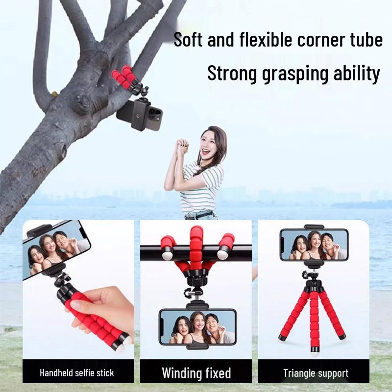 Multifunctional Octopus Phone Holder: Selfie Stick, Tripod, Live Streaming & Photography, Mini Portable Design.
