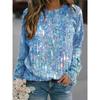 Γυναικεία Μπλούζα Μακρυμάνικη Vintage Λουλούδι 3D Εκτύπωση Φθινόπωρο Χειμώνας Προπόνηση Casual Άνετη Στρογγυλή Λαιμόκοψη Φαρδιά Μπλούζα Γυναικεία Ρούχα