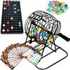 Queensell Bingo Game for Adults Bingo Set Best Board Game Metal Bingo Cage and Ball Set with Bingo Cards Family Bingo Game Bingo Set for Adults Large