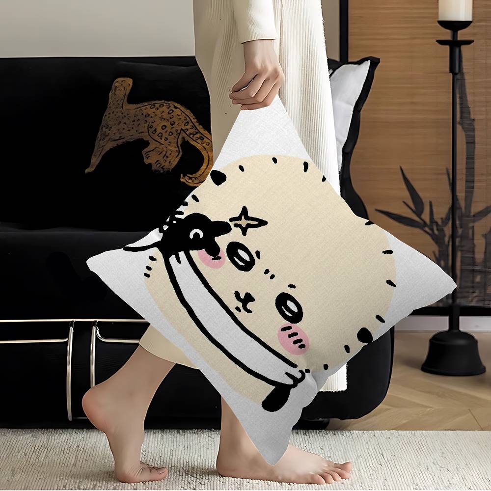 RRakko Cartoon Office Cushion Pillowcase Car Cushion CoverXCM Lumbar Pillowcase Sofa Pillowcover