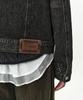 Adsb Andersson Bell Unisex Asymmetric Layered Beads Denim Jacket Awa762U(Black)