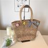 Small fresh straw woven bag women's new large-capacity woven bag leisure seaside vacation tote bag