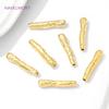 18K Gold Plated Irregular Long Strips Beads Separators,Brass Spacers Bead For Jewlery Making DIY Bracelet Making Accessories