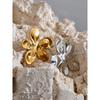 Yhpup Wholesale Stainless Steel Flower Metal Brooches Gold Silver Color Waterproof Real Gold Plated Fashion Jewelry for Women