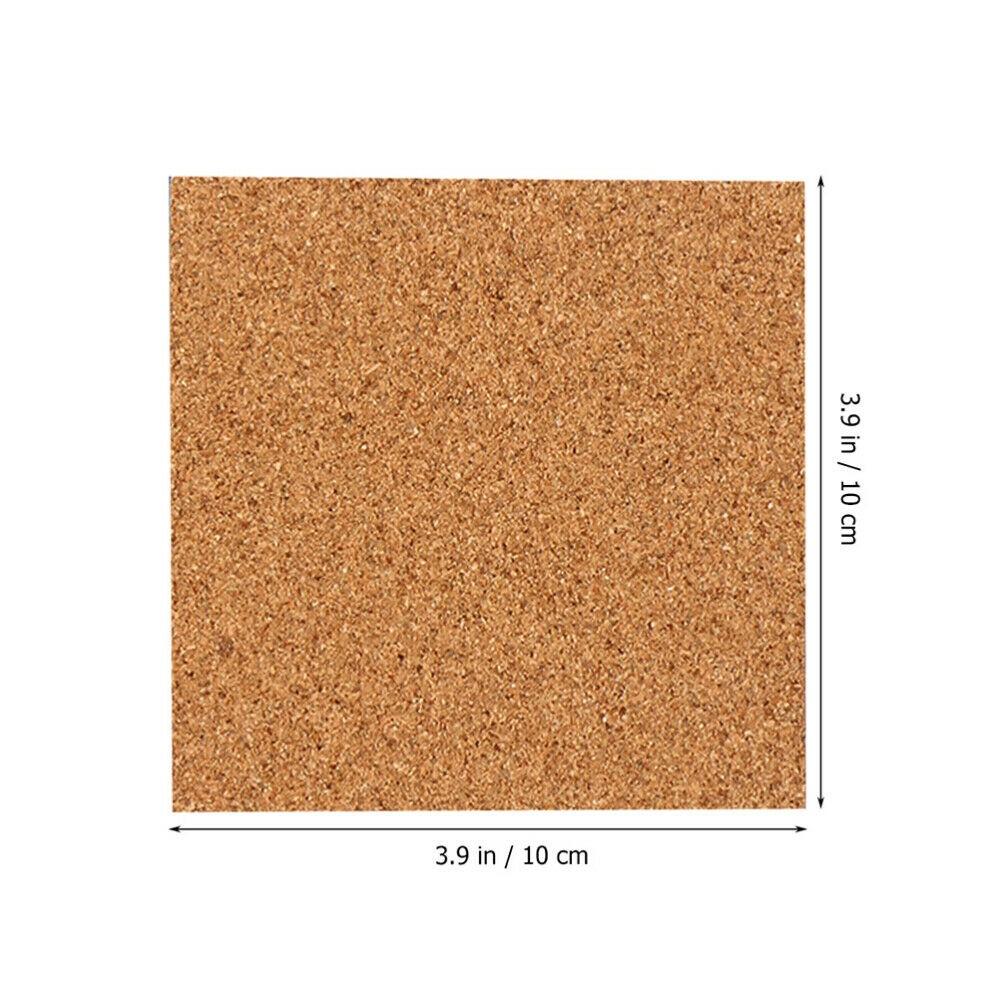 10Pcs Square Natural Cork Coasters Self-Adhesive DIY Mat Non-Slip High Temperature Resistant For Office School Home Bar