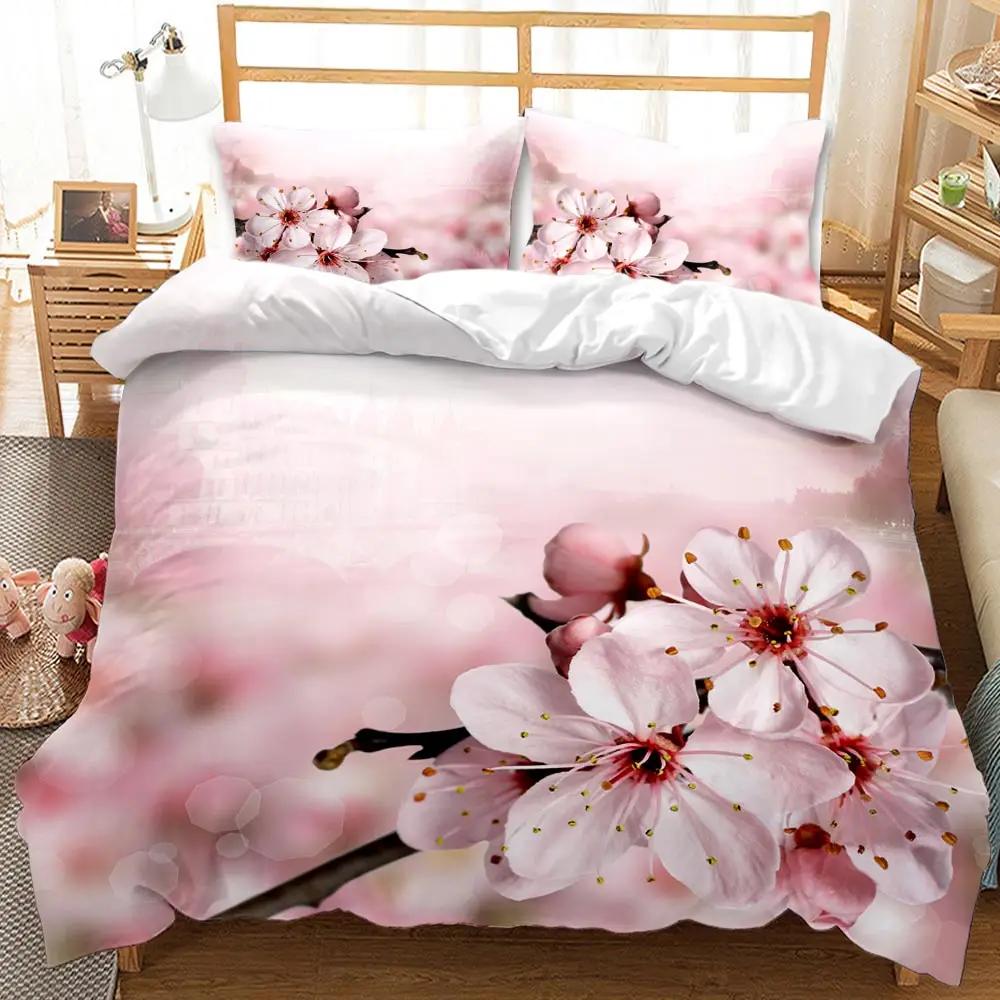 Chrysanthemum Duvet Cover Blooming Floral Branches Botanical Natural Bedding Set Flower Queen King Size Polyester Qulit Cover