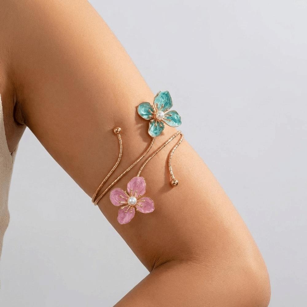 Tropföl Blumen Armband Buntes Armband Mode Offenes Armband Arm Zubehör