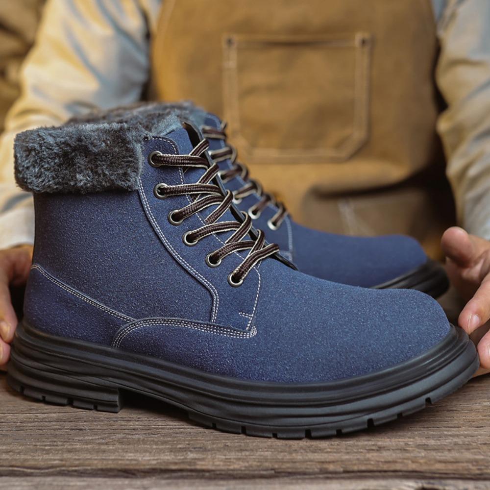 Winterstiefel für Herren High-Top-Schuhe Winter Herren Outdoor Schneestiefel Herren Baumwollstiefel Herren Winterschuhe Trekkingschuhe Herren