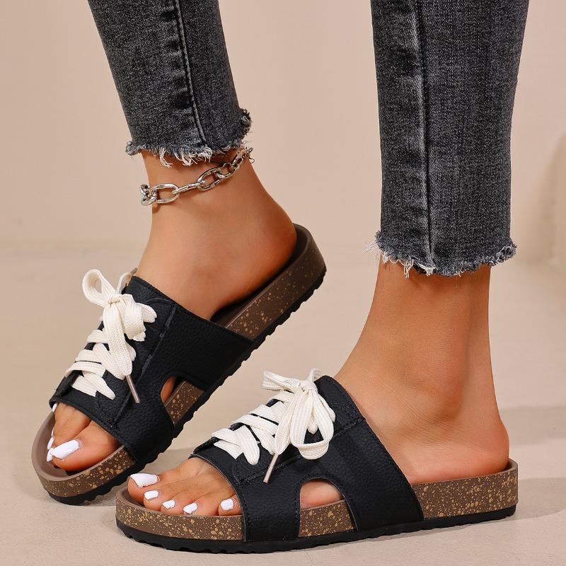 

Fashion Classic Cork Slippers for Women New Style Fashion Suede Flats Sandals Summer Couple Beach Slides Shoes with Adjustable Buckle 36