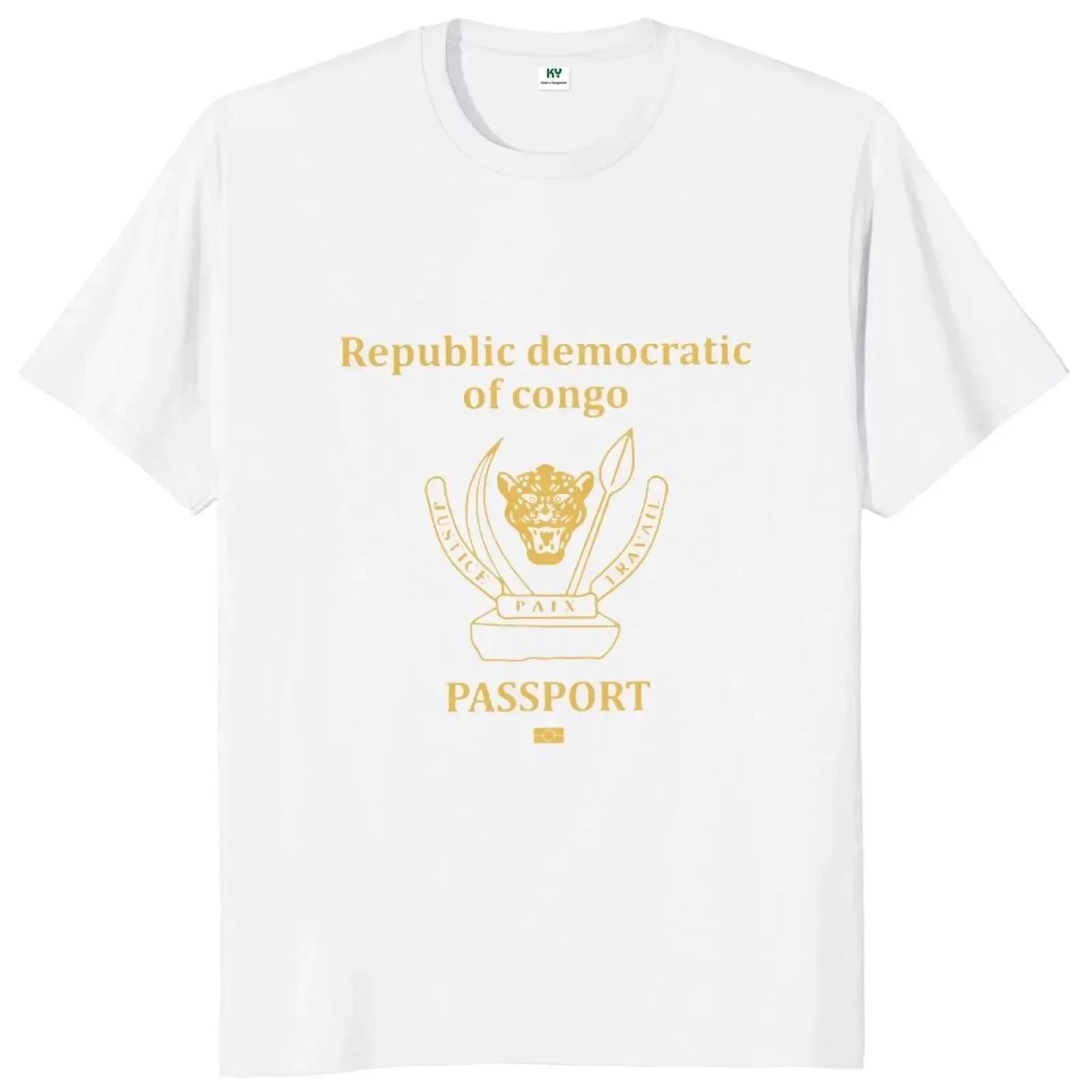 

DRC Passport Congo T Shirt Congo Lovers T-Shirt 100% Cotton Casual Tee Shirts#Color(1) XXXXXL чёрный