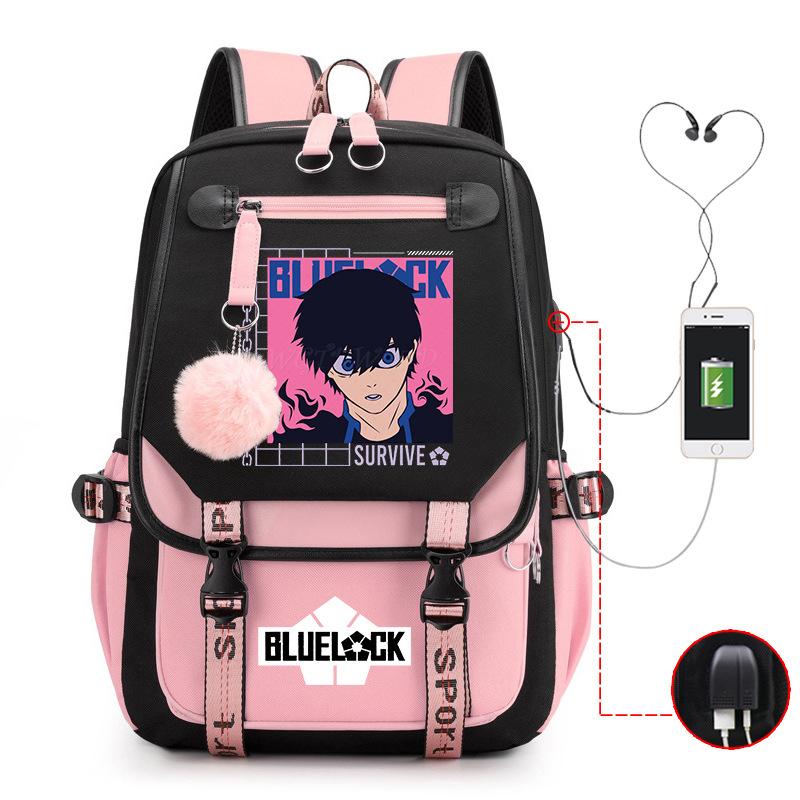 Anime Peripheral Teen Trend Backpack Multifunctional Usb Casual Student School Bag