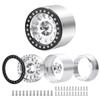 TRZX 4pcs Aluminum Beadlock Rims, 2.2" Wheels, RC Rim Hubs, 45mm, for 110 RC Crawler Axles: SCX10 (90046), TRX4, Wraith (90048), RR10 (Silver + Black)