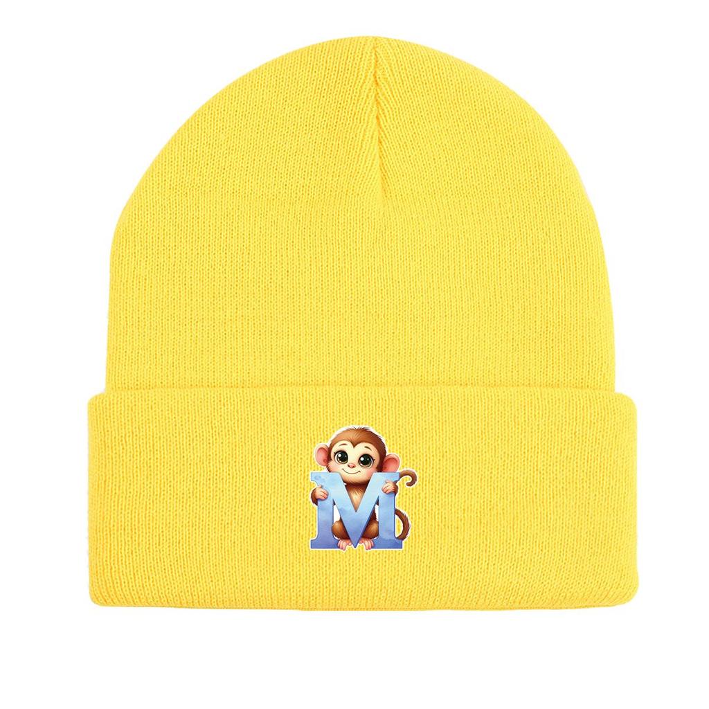 1pc, Alphabet A To Z and Animals Print Knitted Cap Beanie, 260 Knit Hats To Choose, for Men And Women