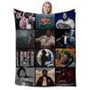 Soft Funny Throw Blanket Rod Wave Flannel American Blankets Lightweight Warm Blanket Plush Air Conditioned For Teen Couch Bed So