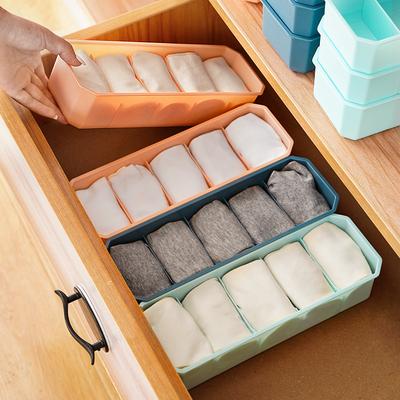 Household Underwear Storage Box Multifunctional Plastic Grid Can Be Stacked Bra Underwear Finishing Box Socks Storage Box