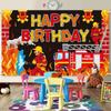 Cartoon Fire Themed Victory Party Decoration Background Banner And Photo Props