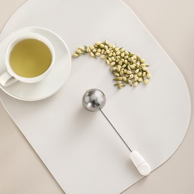 Long Handle Mesh Twisting Tea Ball Infuser Reusable Stainless Steel Tea Steeper Tea Egg Infuser For Loose Leaf Tea