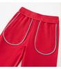 GAGN Women's Red Korean Style High Waist Long Pants - Plus Size Casual 2025