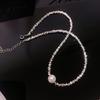 Sterling Silver Pearl Clavicle Chain Necklace - Trendy, Simple, and Versatile Design for Women