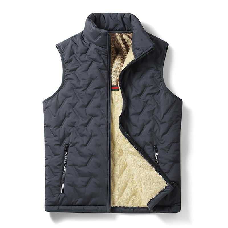 Plus Size Cotton Vest Men Plus Velvet Padded Warm Autumn and Winter Wear Vest Jacket Coat Fat Fat Guy.