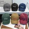 E New Embroidery Letter Cotton Small Embroidery ST Washed Old Baseball Cap Peaked Cap Outdoor Personality