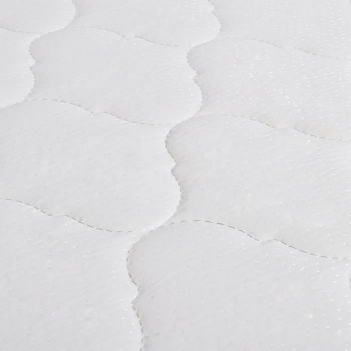 Lit avec matelas à mémoire de forme - VIDAXL - Blanc - 140x200 cm - Cadre en fer et MDF
