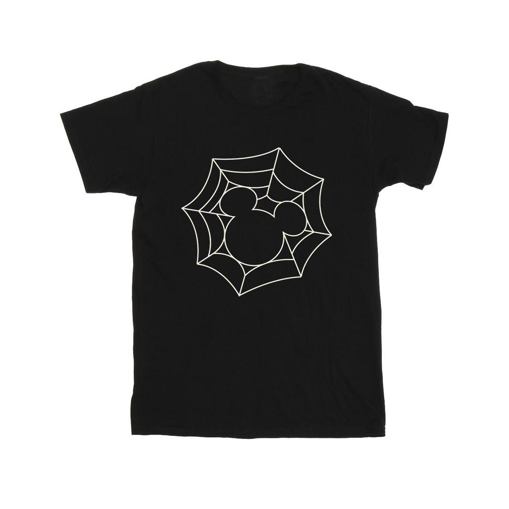 Disney Girls Mickey Mouse Spider Web Cotton T-Shirt