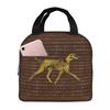 Greyhound Whippet Sighthound Dog Azawakh On African Insulated Lunch Bag for Women Kid Portable Food Boxes Thermal Lunch Box Tote