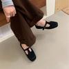 Inner heightening retro suede small leather shoes women's shoes 2025 spring and autumn Mary Jane single shoes French gentle evening shoes