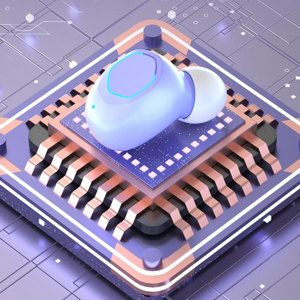 Stereo Wireless Earphones Transparent Case Bluetooth Headset  Mobile Phone Universal