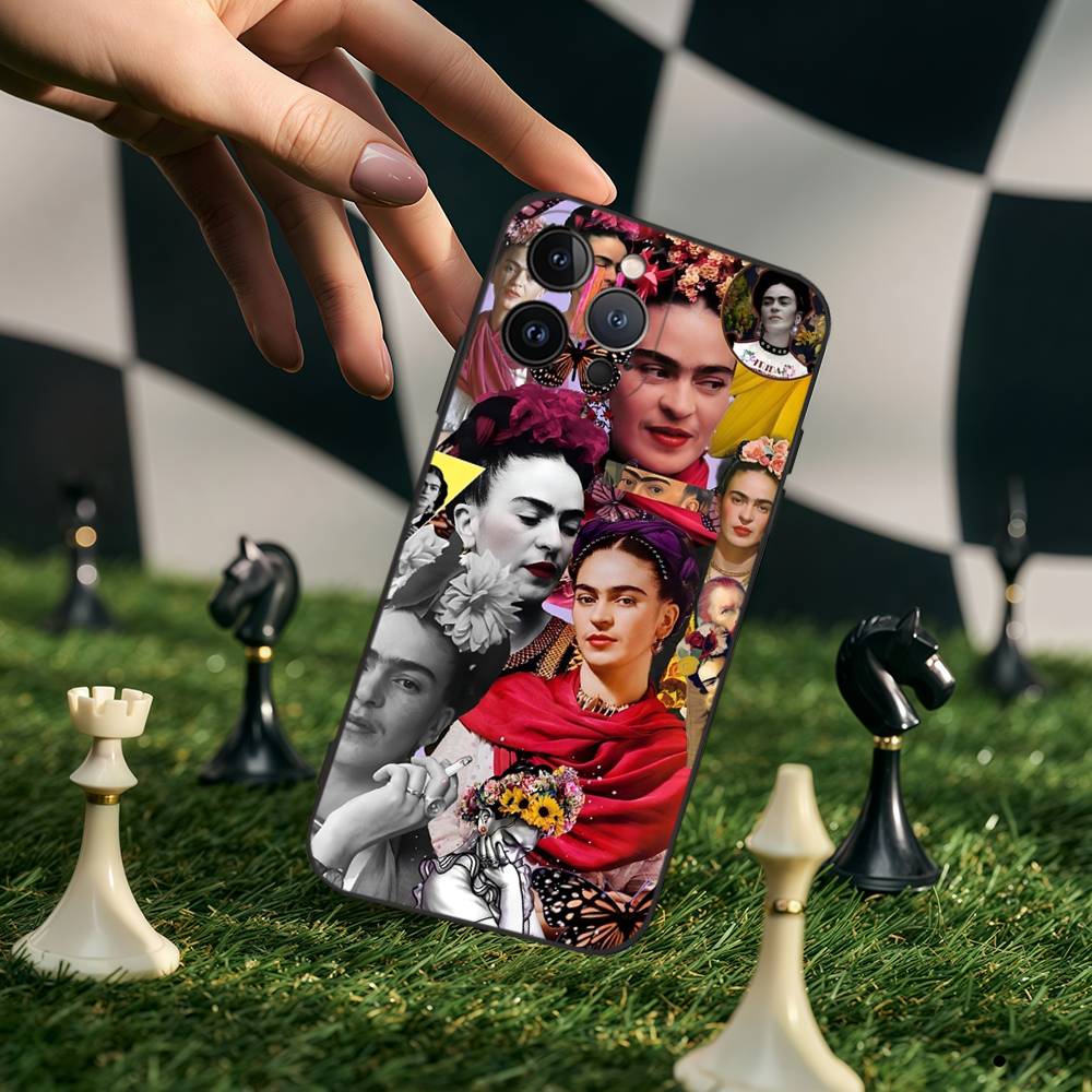 Fashion F-Frida K-KahlosS Silicone Anime Black Case For Iphone 17 Air 16 15 14 13 12 11 Pro Max Plus Basic