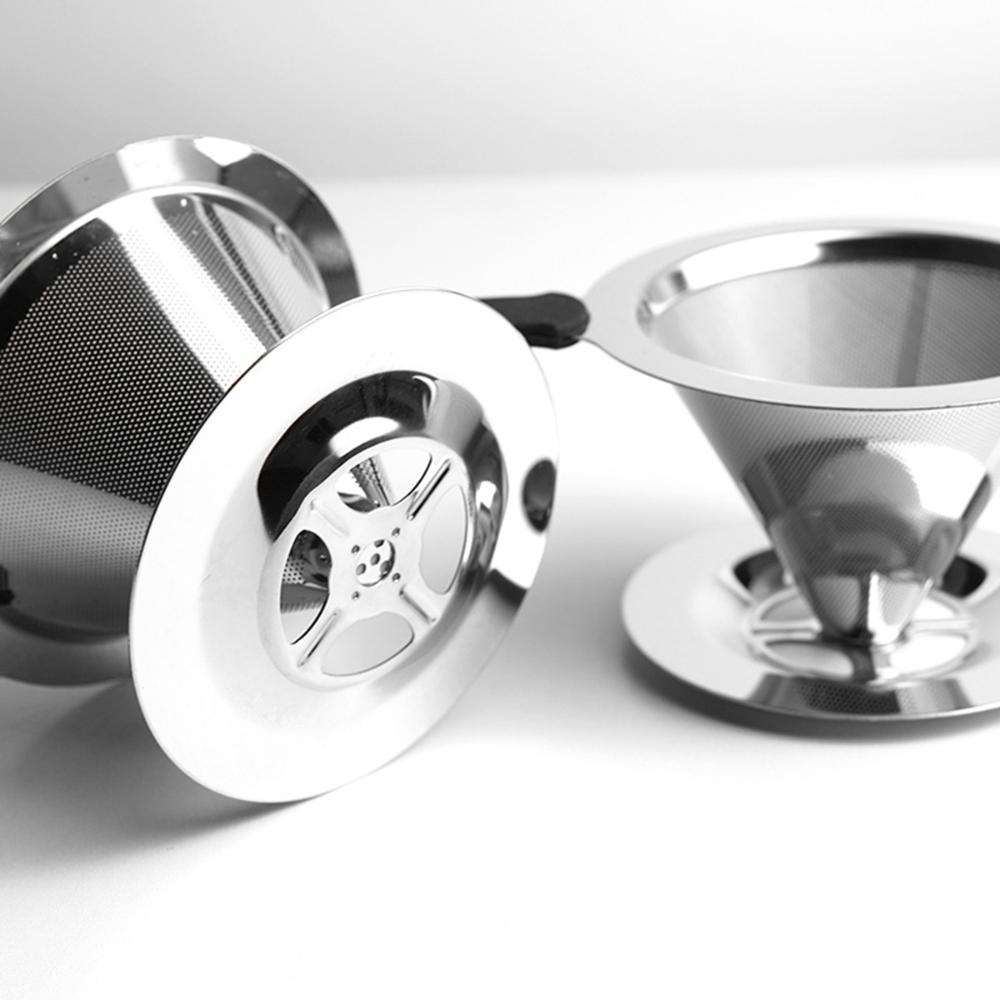 Handle with Stand Holder Reusable Cone Strainer Coffee Filter Drip Tools Pour Over Coffee Dripper