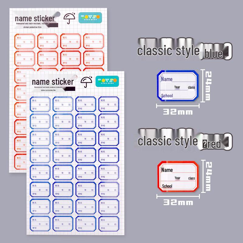 Waterproof Cartoon Name Stickers for Students - Self-Adhesive, Anti-fouling Labels for Handwritten Marking