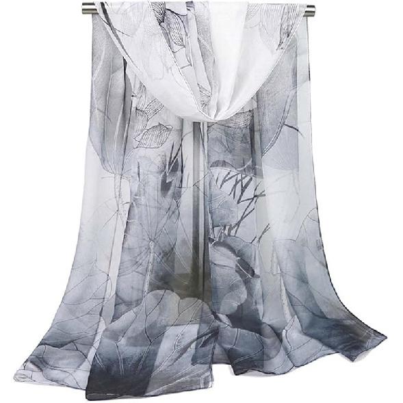Pokeedioty Scarfs for Women Lightweight Fashion Floral Pattern Sheer Scarfs Shawl Wrap Scarves
