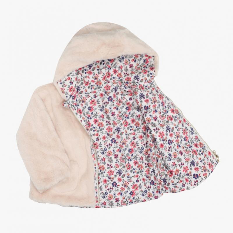 Louis Misha Kids Coat Velvet Floral Reversible Grc W25 R0081