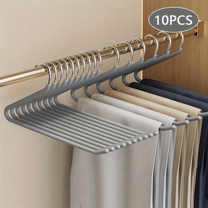 

[Durable Pants Hanger] 10pcs Z-shaped Pants Hanger,Heavy Duty Metal Space-saving Clothes Hanger for Home Storage & Store Display
