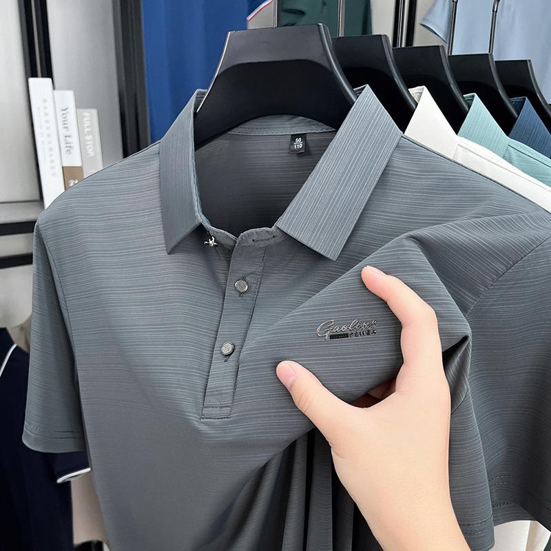 Men s Short Sleeve T-Shirt Summer Lapel Collar Polo Shirt M