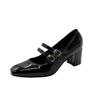 Square Toe Women's Mary Jane High Heels Pumps Chunky Heel Summer Shoes for  Women Sandals Black Comfy Fashion Designer Sandals