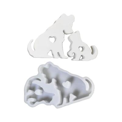 Flexible Silicone Mold Reusable Resin Casting Mould For DIY Cement Plasters Dog Cats Figurine Crafting Table Decoration