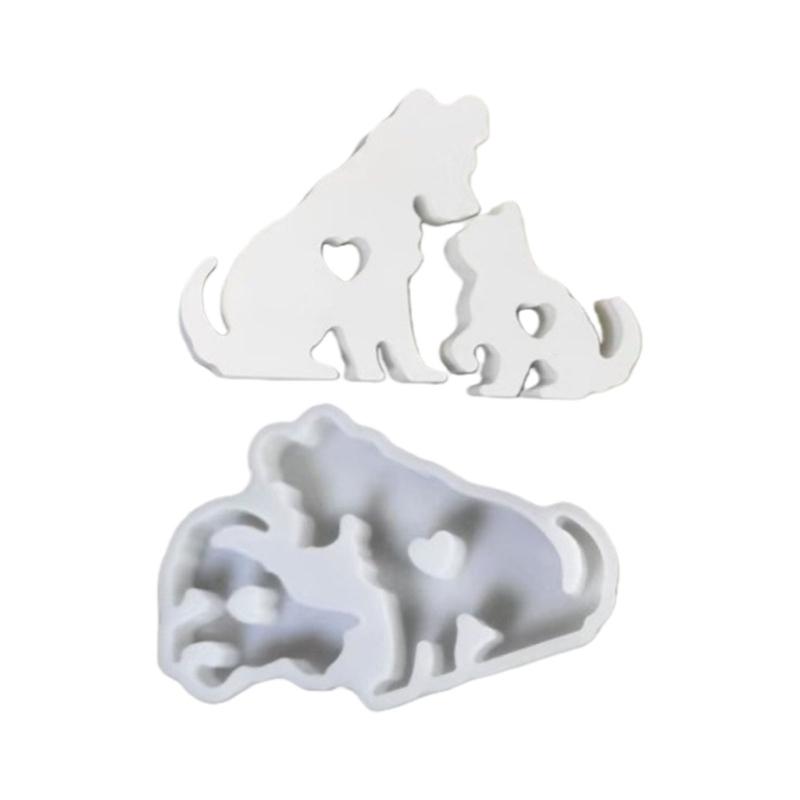 

Flexible Silicone Mold Reusable Resin Casting Mould For DIY Cement Plasters Dog Cats Figurine Crafting Table Decoration 1