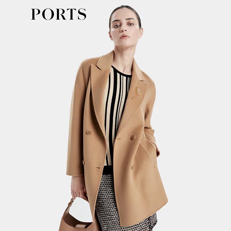 PORTS Women's Wool Cashmere Blend Mid-Length Coat